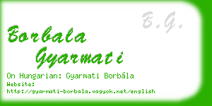 borbala gyarmati business card